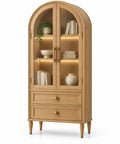 Vitrina de almacenamiento con formas arqueadas, marrón